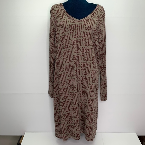 The Territory Ahead Dress Large Cotton Long Sleeve MIDI Casual - Picture 4 of 8